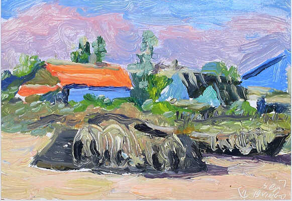 Усачёв Анатолий Андреевич. Пейзаж с домом